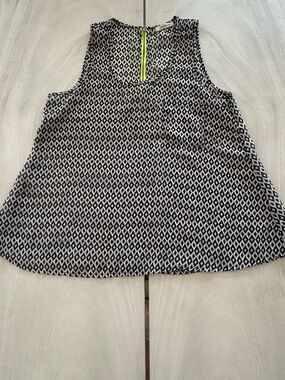 Women’s Colorblind Sleeveless Diamond Print Dress in Black and White Sz Lg